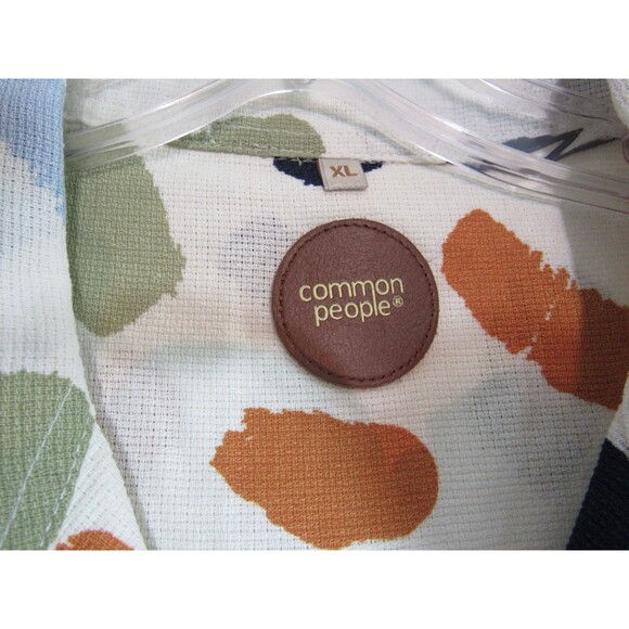 Common People Contour Beige Ecru Short Sleeve Button Down Shirt Size XL NWT - Picture 6 of 6